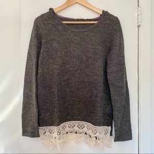 Hooded Grey Knit Top